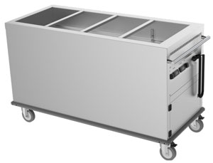 Culinaire CH.BMHM.4 4 Module Mobile Hot Food Display Bain Marie with Heated Cupboard