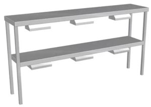 Culinaire CH.GDD.5  Double Heated Gantry with Heat Lamp Both Shelves - To suit 5 module unit