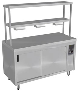 Culinaire CH.HC.I.GDB.3 3 Module Island Hot Cupboard with Double Heated Gantry & Heat Lamps