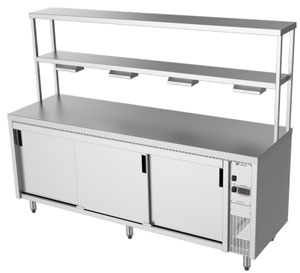 Culinaire CH.HC.I.GDB.6 6 Module Island Hot Cupboard with Double Heated Gantry & Heat Lamps