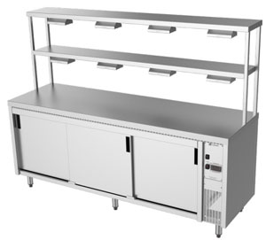 Culinaire CH.HC.I.GDD.6 6 Module Island Hot Cupboard with Double Gantry & Heat Lamps