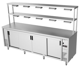 Culinaire CH.HC.I.GDD.7 7 Module Island Hot Cupboard with Double Gantry & Heat Lamps