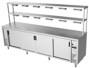 Culinaire CH.HC.I.GDD.8 8 Module Island Hot Cupboard with Double Gantry & Heat Lamps