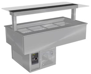 Culinaire CR.CWCF.D.GSF.8 8 Bay Drop-In Refrigerated Cold Well with Flat Glass Display