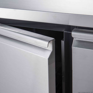 FED-X XGNS1300E Stainless Steel 3 Door Marble Top Salad Prep Fridge