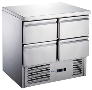 FED-X XGNS900-4D Stainless Steel 2 Drawer Compact Workbench Fridge