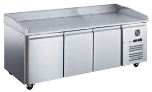 FED-X XPZ3600TN 3 Door Salad Preparation Fridge On Castors