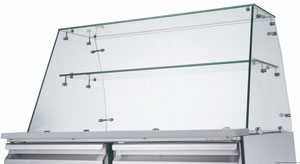 FED-X XS900GC Stainless Steel 2 Door Glass Top Salad Prep Fridge