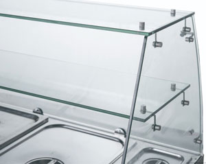 FED-X XS900GC Stainless Steel 2 Door Glass Top Salad Prep Fridge