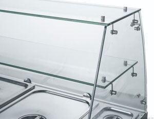 FED-X XS903GC Stainless Steel 3 Door Glass Top Salad Prep Fridge