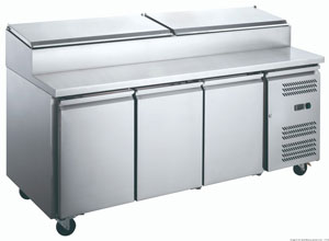 FED-X XSS7C18S3V Stainless Steel 3 Door Sandwich Counter Fridge