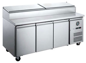 FED-X XSS8C20S3V Stainless Steel 3 Door Sandwich Counter Fridge