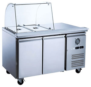 FED-X XTHP2100SALGC Curve Glass Top Salad Preparation Fridge