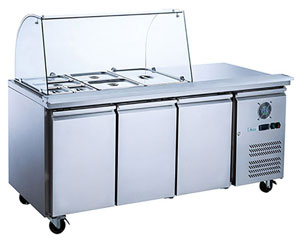 FED-X XTHP3100SALGC Curve Glass Top Salad Preparation Fridge