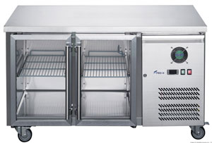 FED-X XUB6C13G2V Stainless Steel 2 Glass Door Underbench Fridge