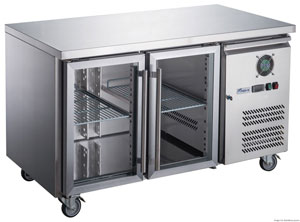 FED-X XUB6C13G2V Stainless Steel 2 Glass Door Underbench Fridge