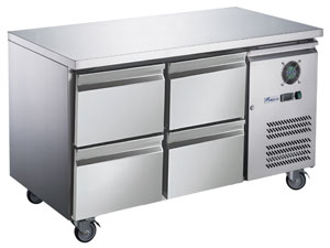FED-X XUB7C13S2D SS 4 Door Drawers Underbench Fridge