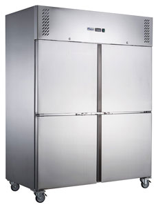 FED-X XURF1200S2V Stainless Steel 4 Half Door Upright Freezer