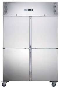 FED-X XURF1200S2V Stainless Steel 4 Half Door Upright Freezer