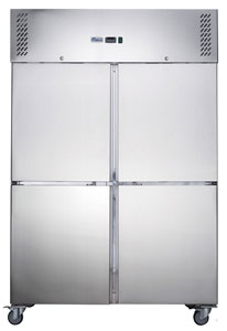 FED-X XURC1410S2V Stainless Steel Four Split Door Upright Fridge