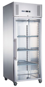 FED-X XURF600G1V Stainless Steel Full Glass Door Upright Freezer