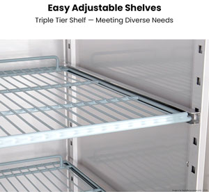 FED-X XURF600G1V Stainless Steel Full Glass Door Upright Freezer