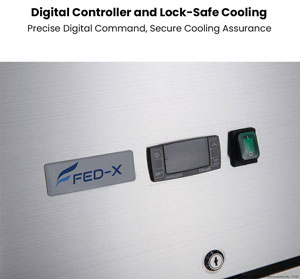 FED-X XURC1200G2V Stainless Steel 2 Full Glass Door Upright Fridge