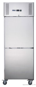 FED-X XURF600S1V Stainless Steel 2 Half Door Upright Freezer