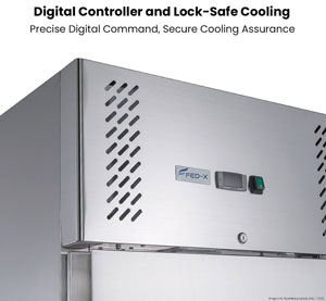 FED-X XURF650S1V Stainless Steel Two Split Door Upright Freezer
