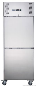 FED-X XURF650S1V Stainless Steel Two Split Door Upright Freezer