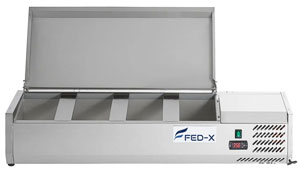 FED-X XVRX1200/380S Stainless Steel Lid Salad Preparation Bench