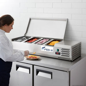 FED-X XVRX1200/380S Stainless Steel Lid Salad Preparation Bench