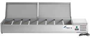 FED-X XVRX2000/380S Stainless Steel Lid Salad Preparation Bench