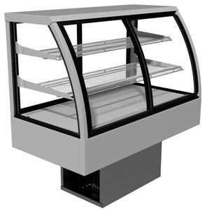 Festive Cornwall CCI12/2 Curve Glass 2 Shelves Compact Refrigerated Display Cabinet - 1200mm