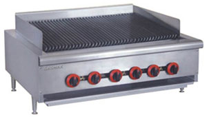 Gasmax QR-36E 6 Burner Gas Char Grill Top