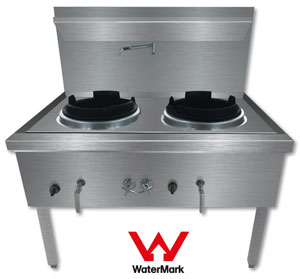 Gasmax WW-2NC Stainless Steel Gas Chimney Burner Double Waterless Wok