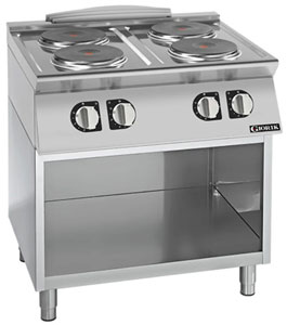 Giorik CE74TGT 700 Series 4 Zone Round Open Base Electric Boiling Top