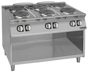 Giorik CE76TGT 700 Series 6 Zone Round Open Base Electric Boiling Top