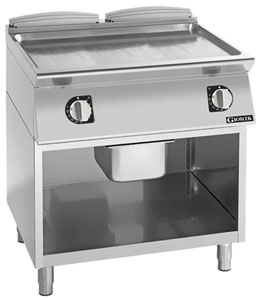 Giorik FLE741GCRXT 700 Series 800mm wide Smooth Satin Chrome Gas Frytop
