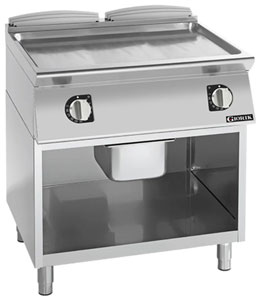 Giorik FLE941GCRXT 900 Series 800mm wide Open Base Smooth Satin Chrome Electric Frytop
