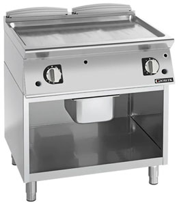 Giorik FLG941GCRXT 900 Series 800mm wide Open Base Smooth Satin Chrome Gas Frytop