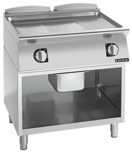 Giorik FME741GCRXT 700 Series 800mm wide 1/3 Ribbed 2/3 Smooth Satin Chrome Plate Electric Frytop