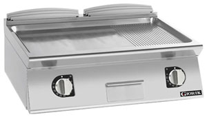 Giorik FME741TCRXT 700 Series 800mm wide 1/3 Ribbed 2/3 Smooth Satin Chrome Plate Electric Frytop