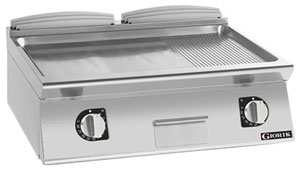 Giorik FME941TCRXT 900 Series 800mm wide 1/3 Ribbed 2/3 Smooth Satin Chrome Plate Electric Frytop
