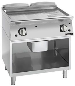 Giorik FMG941GCRXT 900 Series 800mm wide Open Base 1/3 Ribbed 2/3 Smooth Satin Chrome Plate Gas Frytop