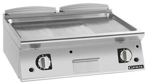 Giorik FMG941TCRXT 900 Series 800mm wide 1/3 Ribbed 2/3 Smooth Satin Chrome Plate Gas Frytop