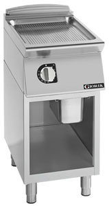 Giorik FRE72GCRXT 700 Series 400mm wide Open Base Ribbed Satin Chrome Electric Frytop