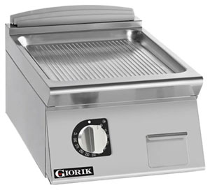 Giorik FRE72TCRXT 700 Series 400mm wide Ribbed Satin Chrome Electric Frytop