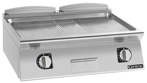 Giorik FRE741TCRXT 700 Series 800mm wide Ribbed Satin Chrome Electric Frytop