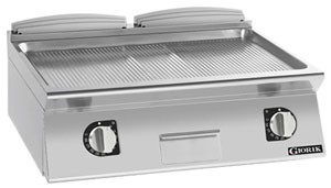 Giorik FRE941TCRXT 900 Series 800mm wide Ribbed Satin Chrome Electric Frytop